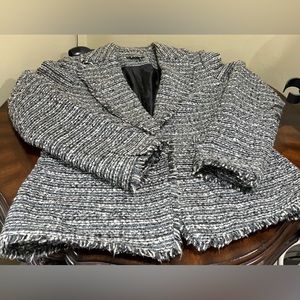 DKNY Black and White Tweed Blazer